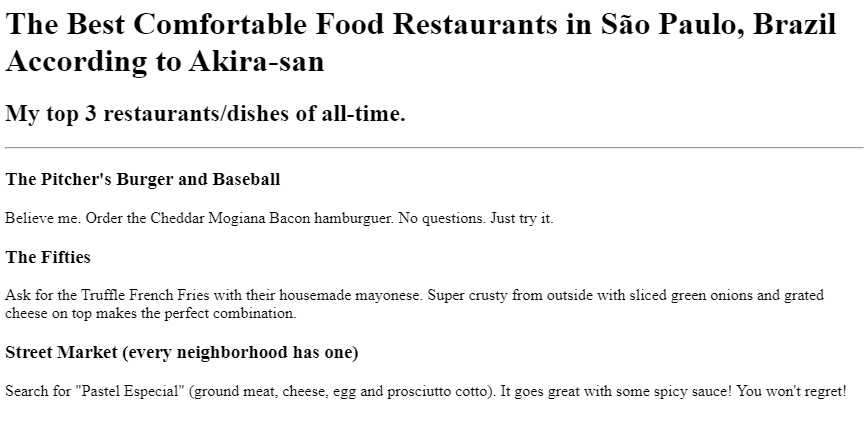 a picture of the restaurant list page