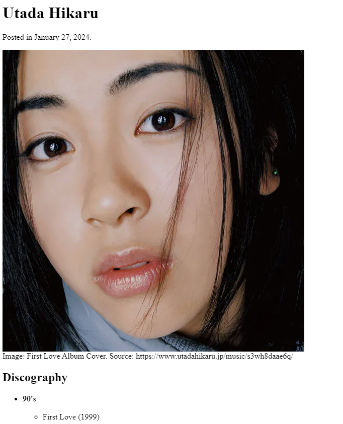 utada hiraku headshot. First Love album cover
